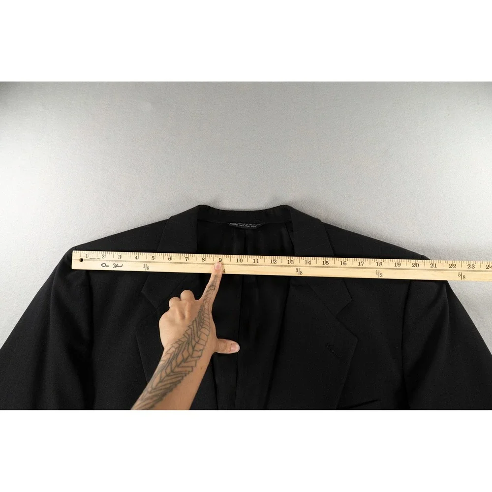 Vintage Christian Dior Monsieur Black 100% Wool Blazer Sport Coat Men's 46R USA